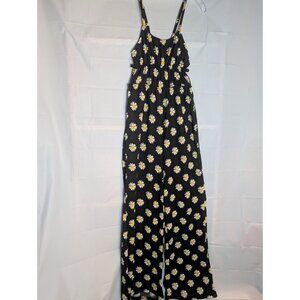 Toxik 3 Women's Daisy Floral Wide Leg Halter Jumpsuit Sz S  Beachy Boho Resort